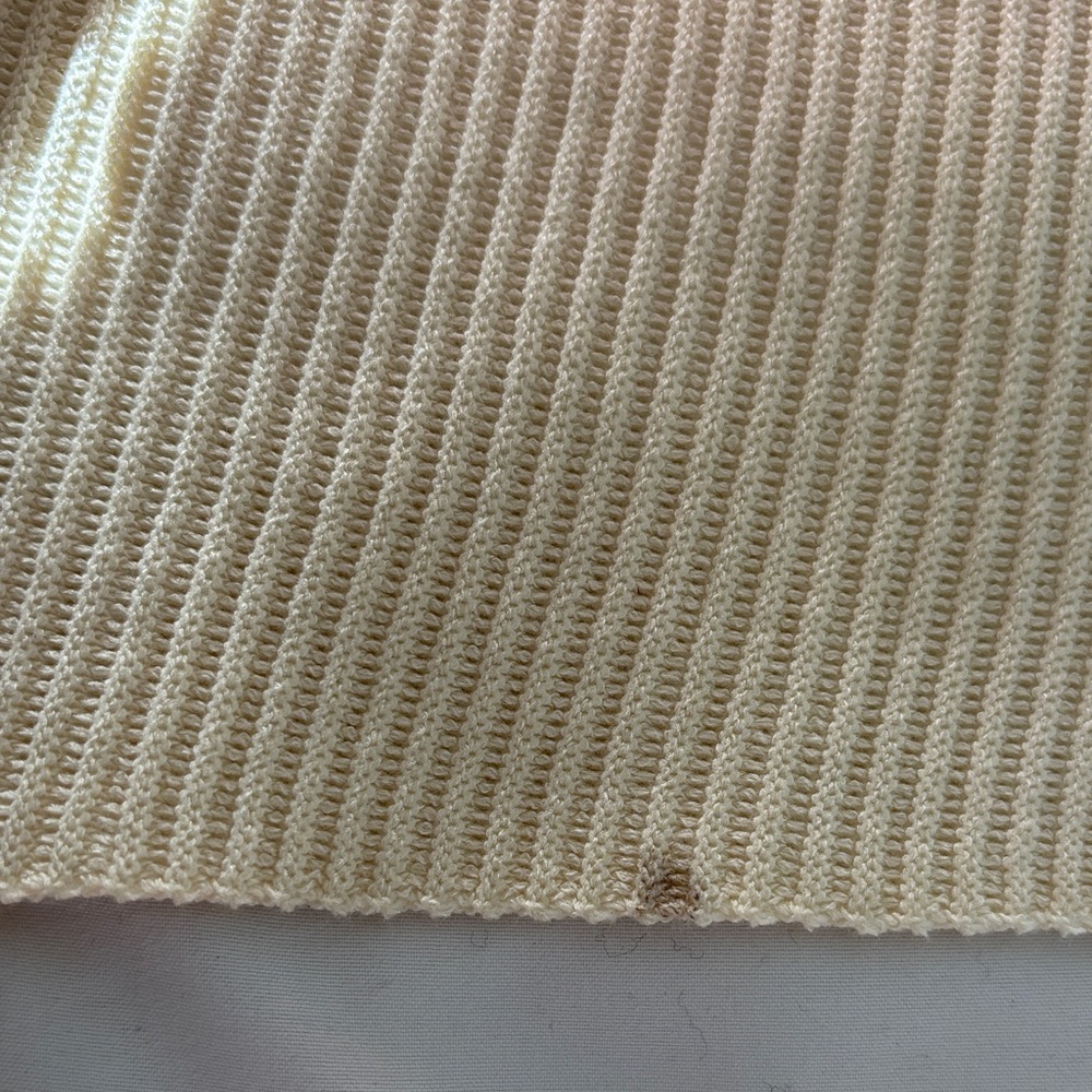Re_Styld Cream Ribbed Long Sleeve Over-Shirt Top, Size 2 - Picture 10 of 10